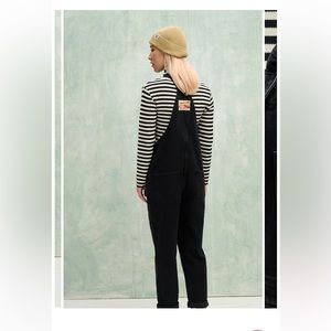 Reuben Dungaree: ORGANIC DENIM - Washed Black